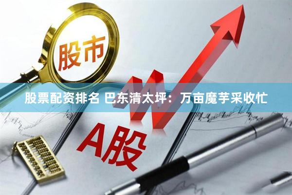 股票配资排名 巴东清太坪：万亩魔芋采收忙